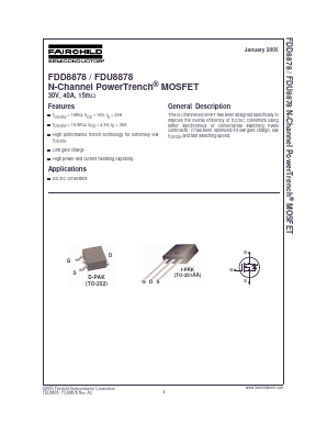 FDU8878 Datasheet PDF Fairchild Semiconductor