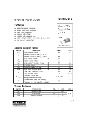 SSH6N90A Datasheet PDF Fairchild Semiconductor