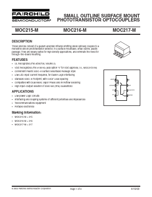 MOC217R1V-M Datasheet PDF Fairchild Semiconductor