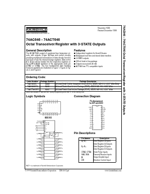 74AC646 Datasheet PDF Fairchild Semiconductor