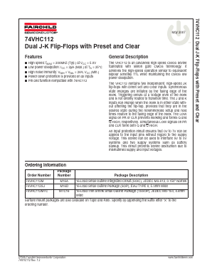 74VHC112MTC Datasheet PDF Fairchild Semiconductor