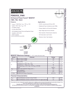 FDB2532 Datasheet PDF Fairchild Semiconductor