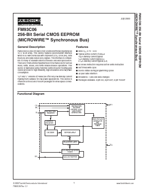 FM93C06EM8 Datasheet PDF Fairchild Semiconductor