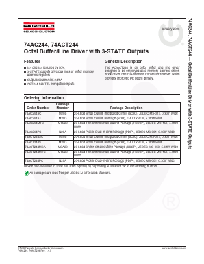 74ACT244 Datasheet PDF Fairchild Semiconductor