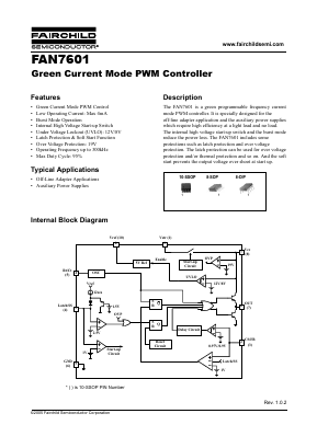FAN7601 Datasheet PDF Fairchild Semiconductor