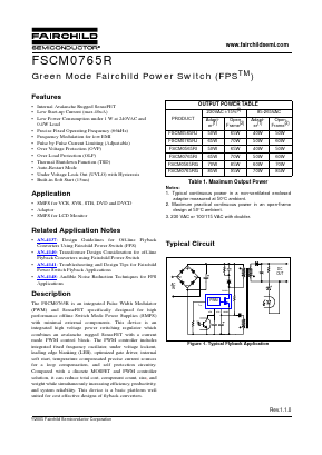 FSCM0765RJ Datasheet PDF Fairchild Semiconductor