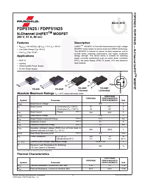 FDPF51N25 Datasheet PDF Fairchild Semiconductor