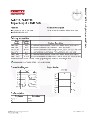 74AC10SJ Datasheet PDF Fairchild Semiconductor