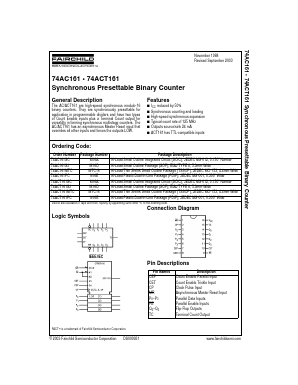 74AC161SCX Datasheet PDF Fairchild Semiconductor