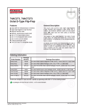 74ACT273SCX Datasheet PDF Fairchild Semiconductor