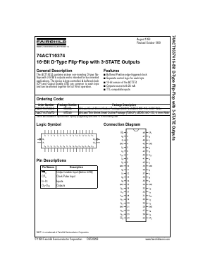 74ACT16374 Datasheet PDF Fairchild Semiconductor