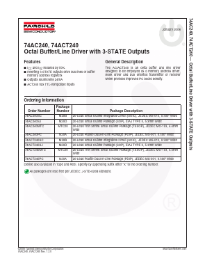 74ACT240 Datasheet PDF Fairchild Semiconductor