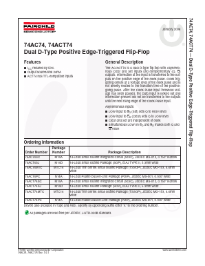 74ACT74MTCX Datasheet PDF Fairchild Semiconductor