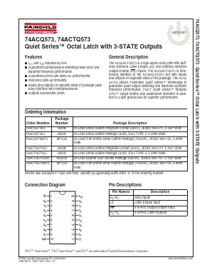 74ACQ573MTC Datasheet PDF Fairchild Semiconductor