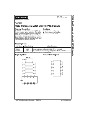 74F533 Datasheet PDF Fairchild Semiconductor