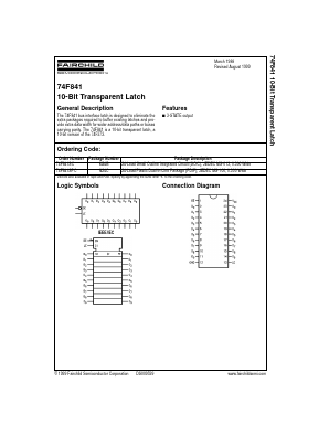 74F841SCX Datasheet PDF Fairchild Semiconductor