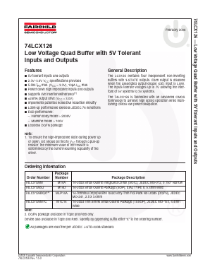 74LCX126 Datasheet PDF Fairchild Semiconductor