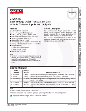 74LCX373WMX Datasheet PDF Fairchild Semiconductor