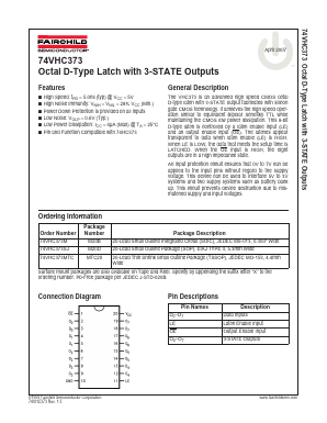 74VHC373 Datasheet PDF Fairchild Semiconductor