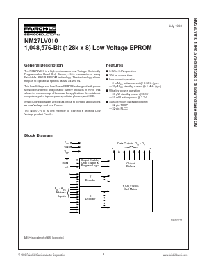 NM27LV010VE150 Datasheet PDF Fairchild Semiconductor