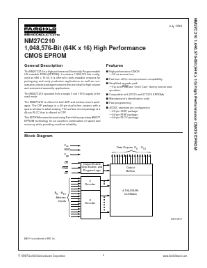NM27C210 Datasheet PDF Fairchild Semiconductor
