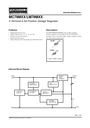 MC78M08CDT Datasheet PDF Fairchild Semiconductor