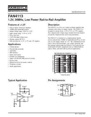 FAN4113IP5 Datasheet PDF Fairchild Semiconductor