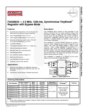 FAN48630UC315X Datasheet PDF Fairchild Semiconductor