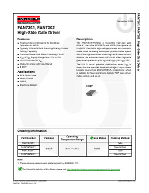 FAN7361 Datasheet PDF Fairchild Semiconductor