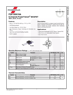 FDP150N10A Datasheet PDF Fairchild Semiconductor