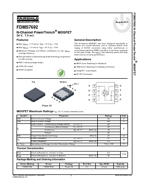 FDMS7692 Datasheet PDF Fairchild Semiconductor