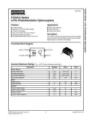 FOD816S Datasheet PDF Fairchild Semiconductor