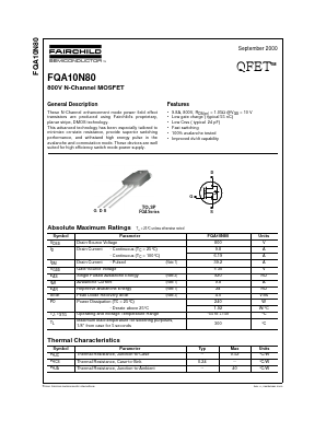 FQA10N80 Datasheet PDF Fairchild Semiconductor