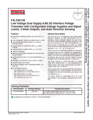 FXL2SD106BQX Datasheet PDF Fairchild Semiconductor