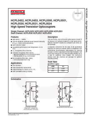 HCPL-0530 Datasheet PDF Fairchild Semiconductor