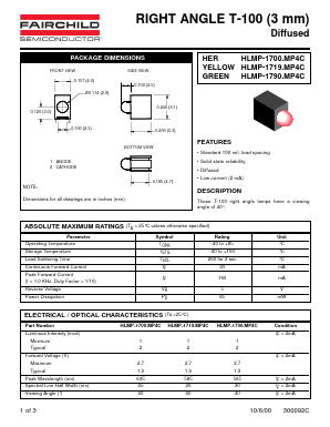 HLMP-1719.MP4C Datasheet PDF Fairchild Semiconductor