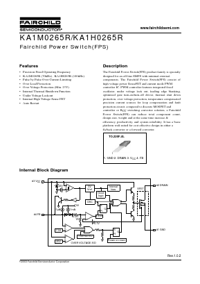 KA1H0265R-YDTU Datasheet PDF Fairchild Semiconductor