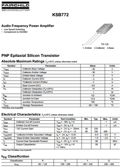 B772 Datasheet PDF Fairchild Semiconductor