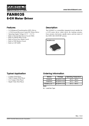 FAN8035_NL Datasheet PDF Fairchild Semiconductor