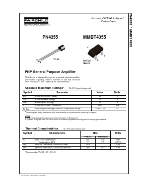 MMBT4355 Datasheet PDF Fairchild Semiconductor