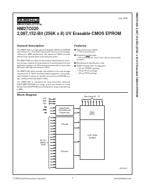 NM27C020QE120 Datasheet PDF Fairchild Semiconductor