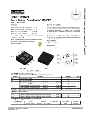 FDME1024NZT Datasheet PDF Fairchild Semiconductor