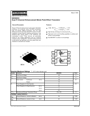 NDS8934 Datasheet PDF Fairchild Semiconductor
