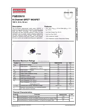 FQB33N10TM Datasheet PDF Fairchild Semiconductor