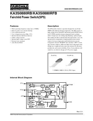 KA3S0880RB-TU Datasheet PDF Fairchild Semiconductor