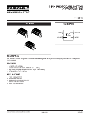 H11B815 Datasheet PDF Fairchild Semiconductor