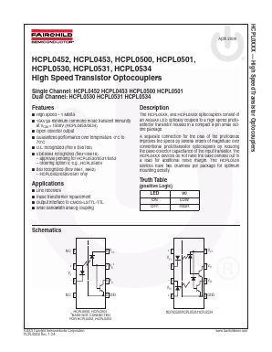HCPL0534V Datasheet PDF Fairchild Semiconductor