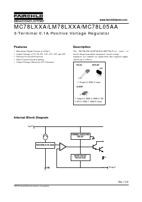 MC78L18ACP Datasheet PDF Fairchild Semiconductor