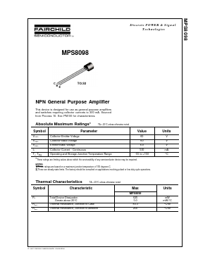MPS8098D81Z Datasheet PDF Fairchild Semiconductor