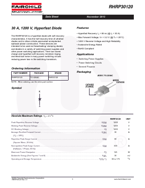 RHR30120 Datasheet PDF Fairchild Semiconductor